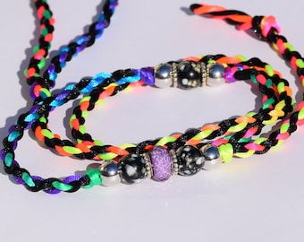 Black and rainbow 36" Dog show lead show leash