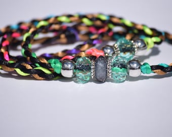 Braided Dog Show Lead with Beads, Four Cord Braid