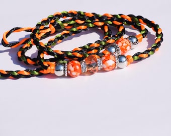 Braided Dog Show Lead with Decorative Beads