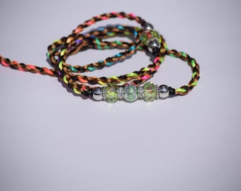 Braided Dog Show Lead with Beads