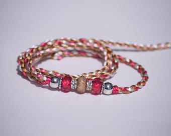 Braided Dog Show Lead with Beads