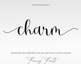 Charm Calligraphy Font: Modern Script, Wedding Design (Digital Download)