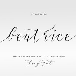 Beatrice Script Font: Modern Calligraphy Font with Tails (Digital Download)