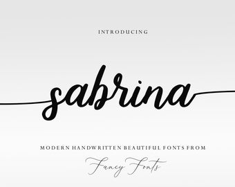 Sabrina Brush Font: Modern Swoosh Font for Cricut (Digital Download)