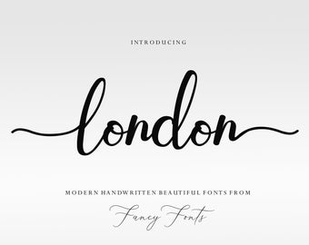 London Script Font: Modern Calligraphy Font with Tails (TTF Digital Download)