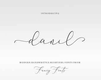 Danil Script Font: Modern Calligraphy with Swirls (TTF Digital Download)