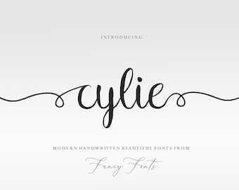 Cylie Kalligraphie Schrift: Moderne handgeschriebene Schrift (Digitaler Download)
