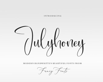 Julhoney Kalligraphie Schrift: Moderne Schreibschrift (TTF Digital Download)