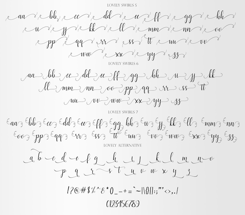 Lovely Script Font, Calligraphy Style (Digital Download) image 3