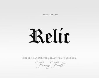 Blackletter Font, Gothic Medieval Font, Old English Typeface, Vintage Gothic Font, Tattoo Font, Fantasy Logo Font, Gothic Branding Font