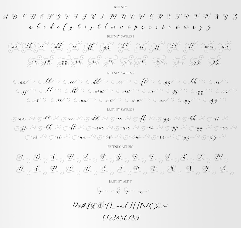 Britney Script Font: Modern Calligraphy, Wedding Font (digital Download ...