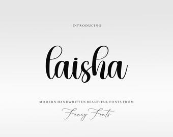 Police de caractère calligraphique Laisha : cursive féminine (fichier TTF)