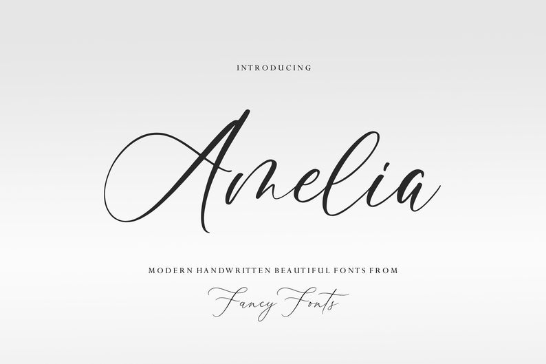 Amelia Calligraphy Font: Handwritten Script for Cricut (TTF Digital ...