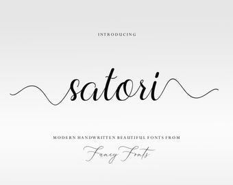 Calligraphy Wedding Font, Handwritten Script Font, Elegant Modern Script, Signature Font, Branding Font, Cricut Font Satori