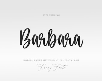 Barbara Handwritten Font: Modern Calligraphy (TTF Digital Download)