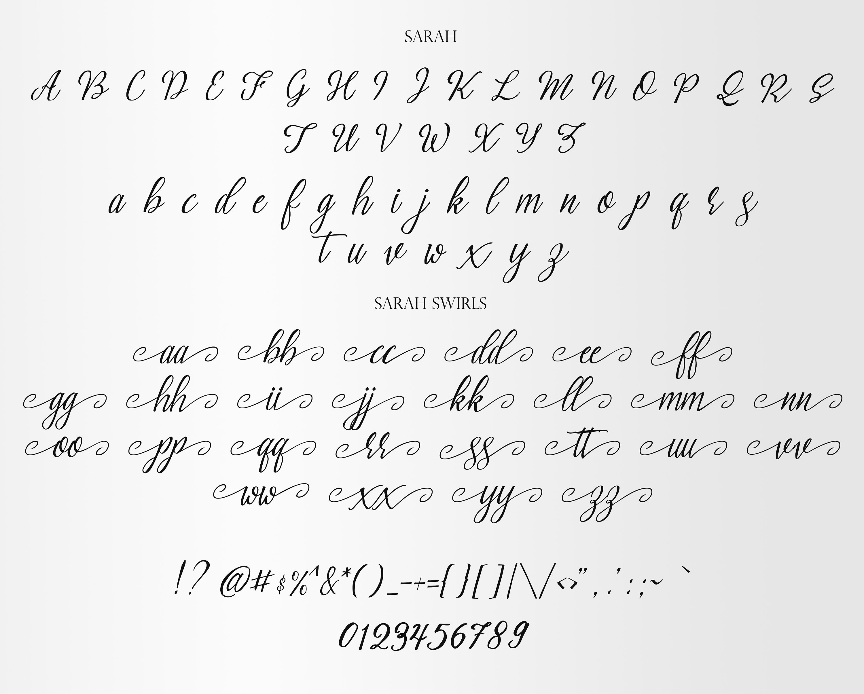 Sarah Cursive Font: Modern Swirly Wedding Font (TTF Digital Download ...