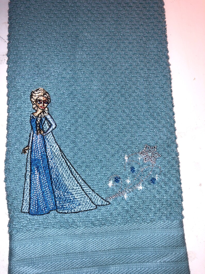 Frozen Inspired Embroidered Hand Towels Etsy