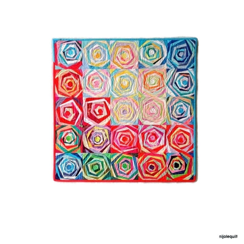 Art Quilt, Abstract Quilt,quilt Roses, Modern Quilt, Wall Hangings