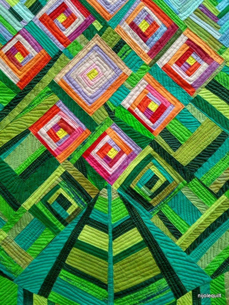 Art Quilt Modern Wall Hanging Abstract Art Room Decor Gift Etsy