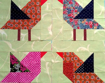 Vogel Quilt Block Pattern, Patchwork Nähen (Digital PDF)