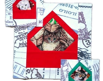 Envelopquiltblokpatroon, 6 en 12 inch (digitale pdf)