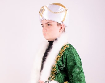 Green  Ottoman Sultan Costume Child Boy costume for kids a25335