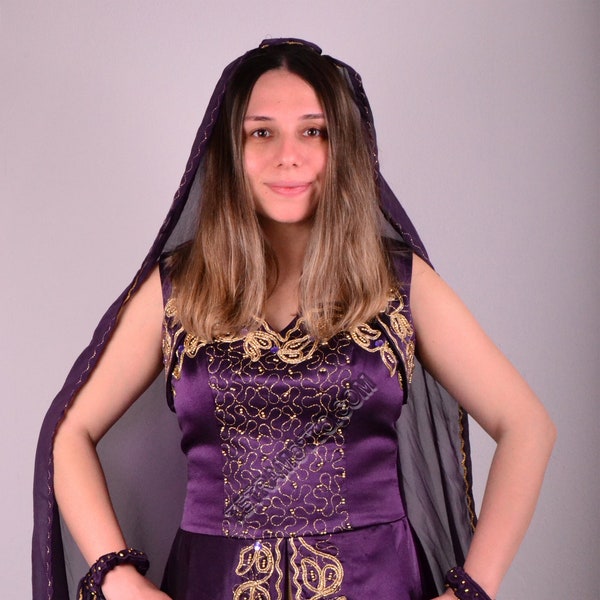 Violet Bindalli Turc Ethnique Folklorique Mariage Femme Danse Costume a25362