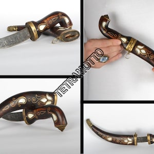 Ottoman hancer short curved dagger from Turkey Turkish decor historical item with mother-of-pearl a25181