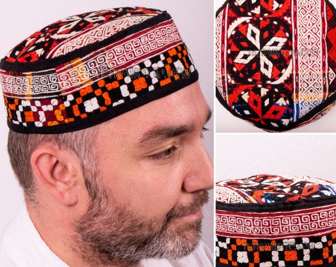Special Afghan medıeval folklorıc fez carpet hat handmade cap exotıc a25296