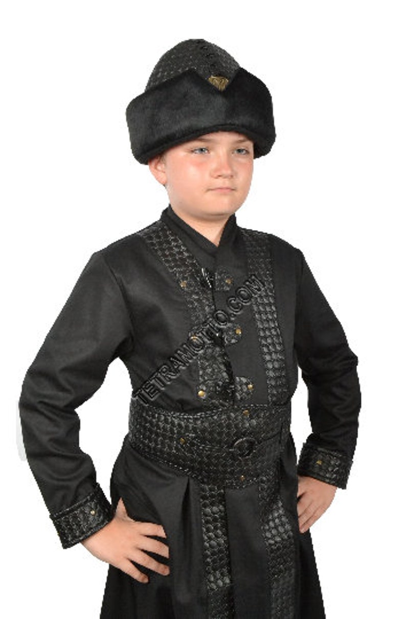 Black Ertugrul costume for kids MEC1205