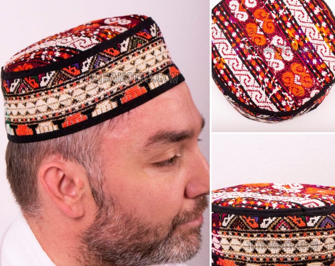 Special Afghan medıeval folklorıc fez carpet hat handmade cap exotıc  A25298