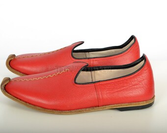 Red Yemeni Shoes Leather Handmade 