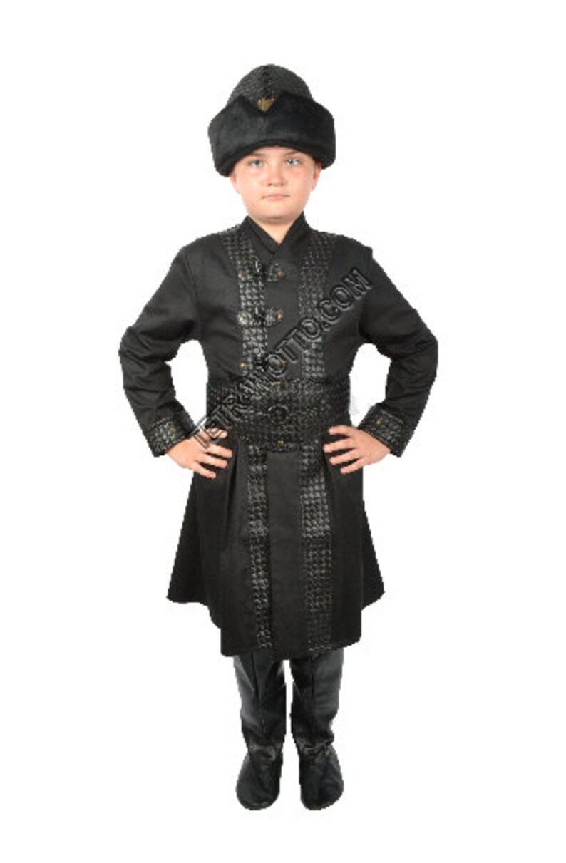 Black Ertugrul costume for kids MEC1205