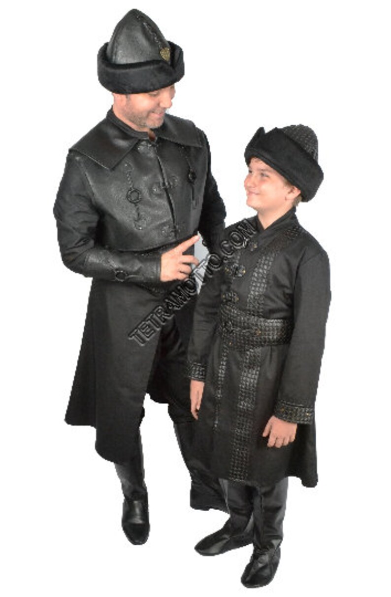 Black Ertugrul costume for kids MEC1205