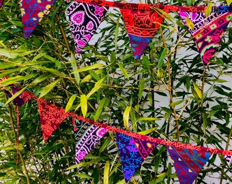 14 Colorful bunting with Namaste bells