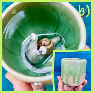 Ton/KeramikTassen mit 3D Schnecke/Schwein/Gans/Frosch/Delfin/Drache