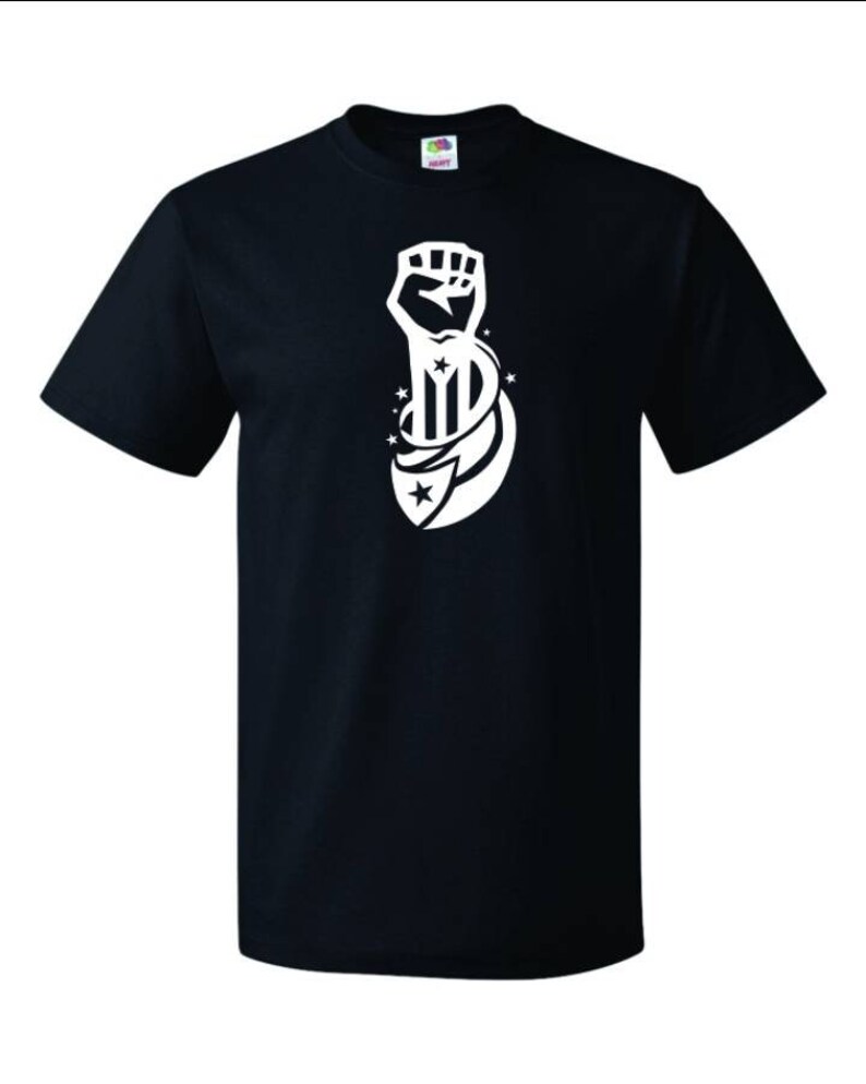 Resistance Flag Fist T Shirt In Black Etsy