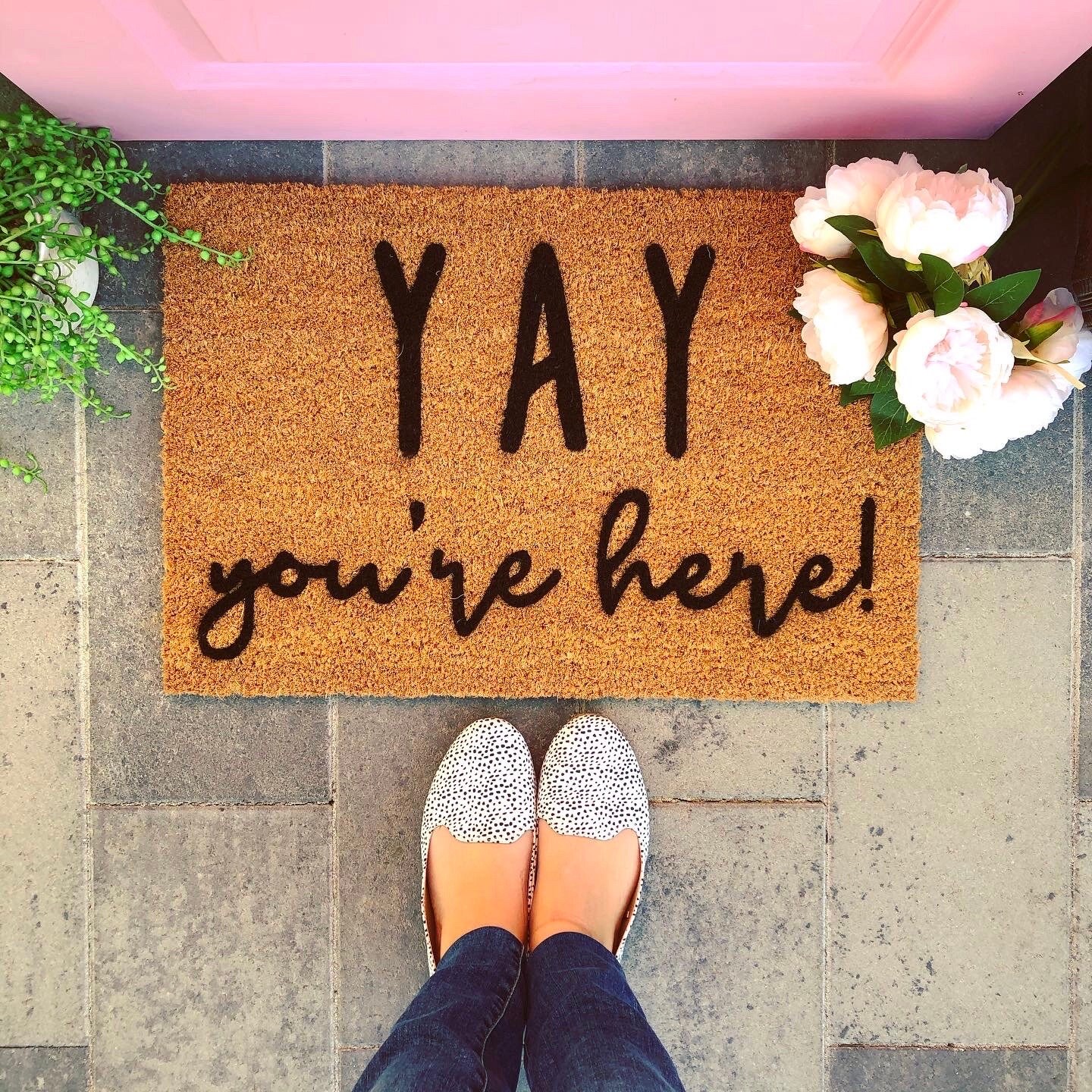 Yay You're Here Doormat Funny Doormat Hello Doormat Etsy