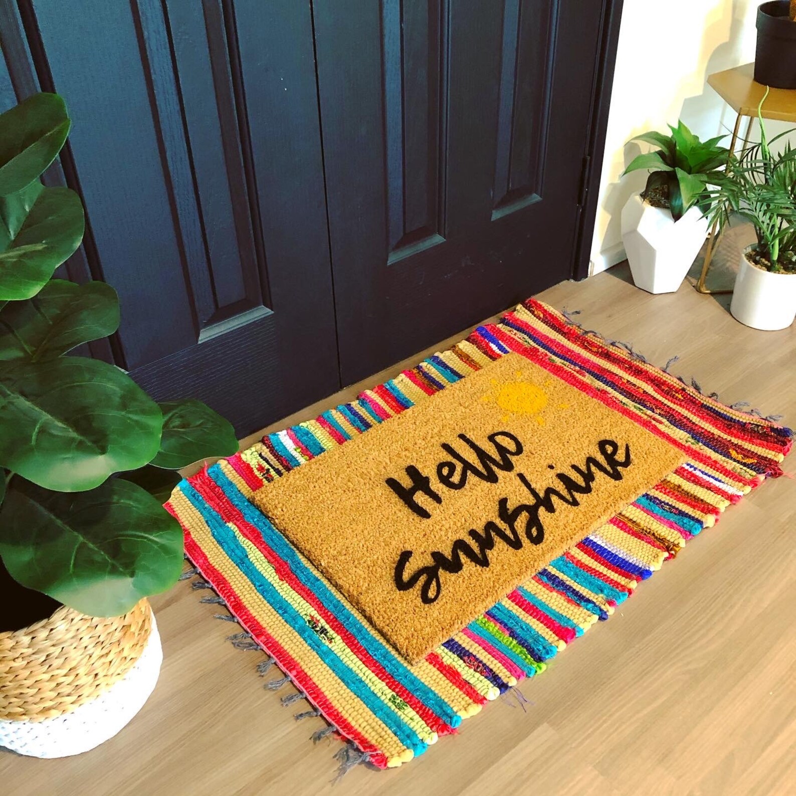 Hello Sunshine Doormat Funny Doormat Hello Doormat Custom Etsy