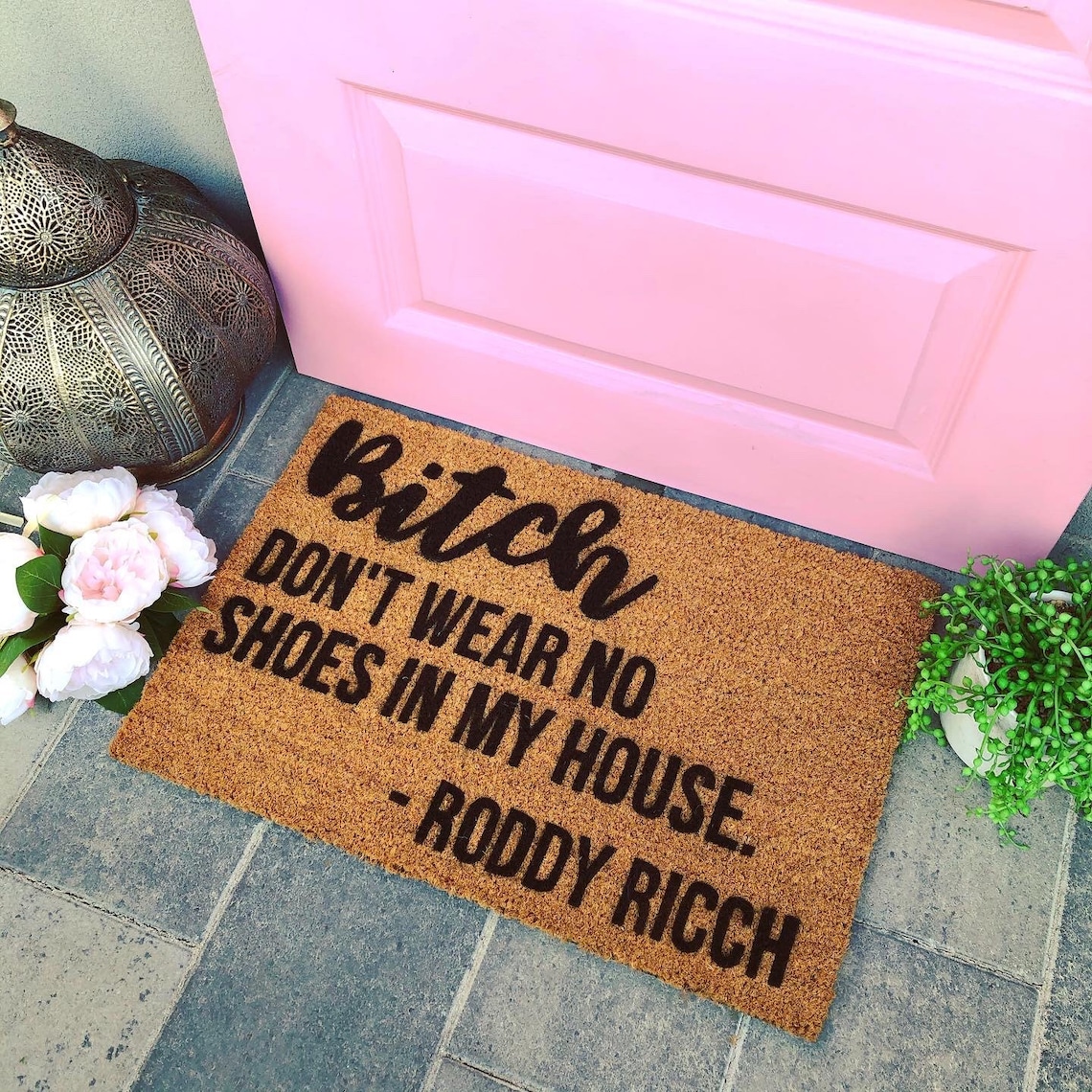 Roddy Ricch Doormat Funny Door Mat Btch Don't Wear No Etsy