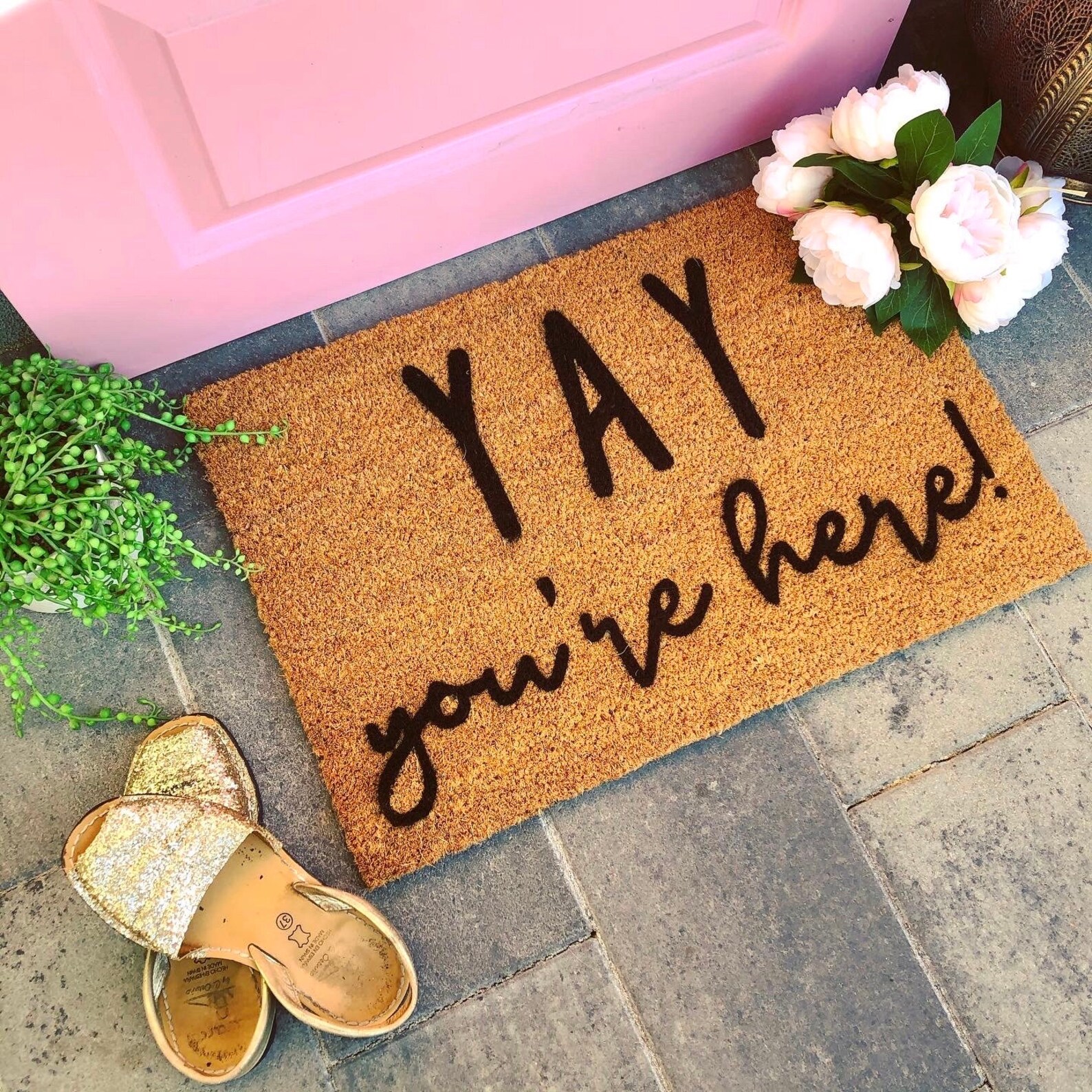 Yay You're Here Doormat Funny Doormat Hello Doormat Etsy