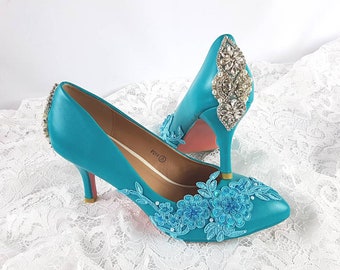 teal wedding shoes uk