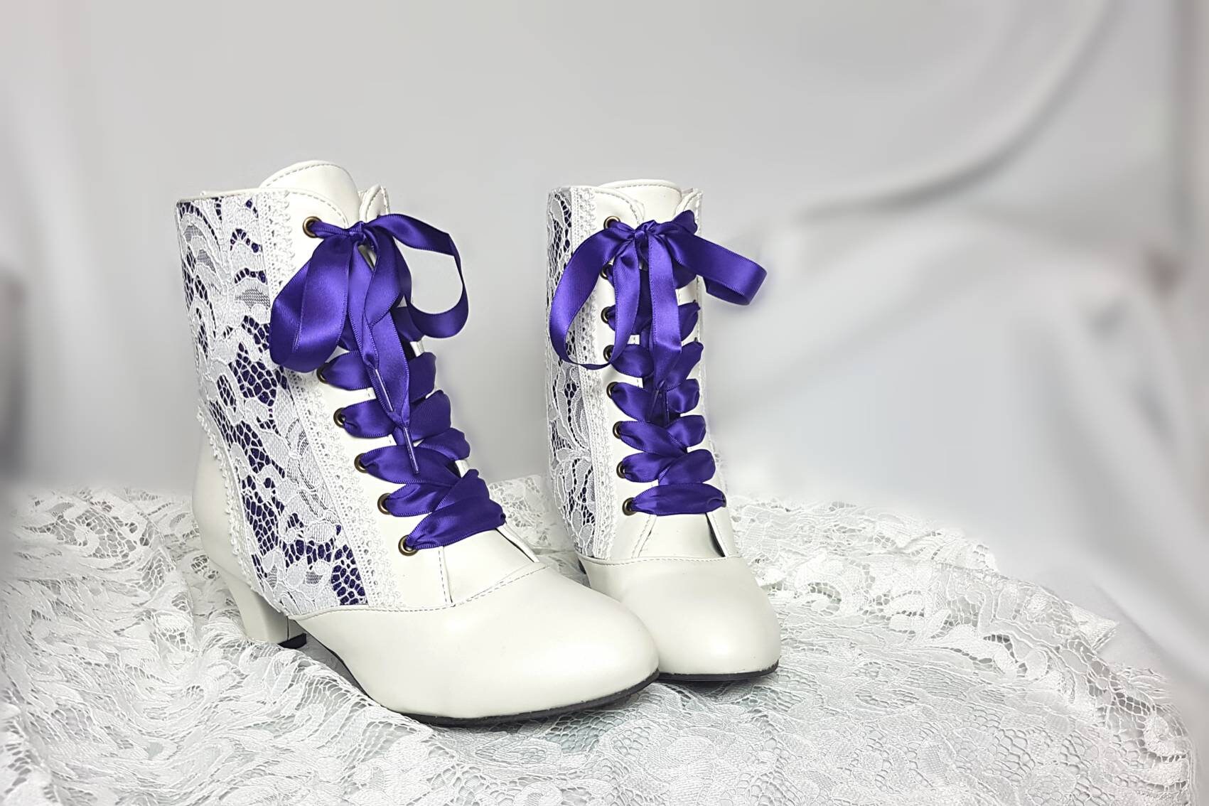 Custom Lace Wedding Boots Low Heel Wedding Boots Low Heel Custom