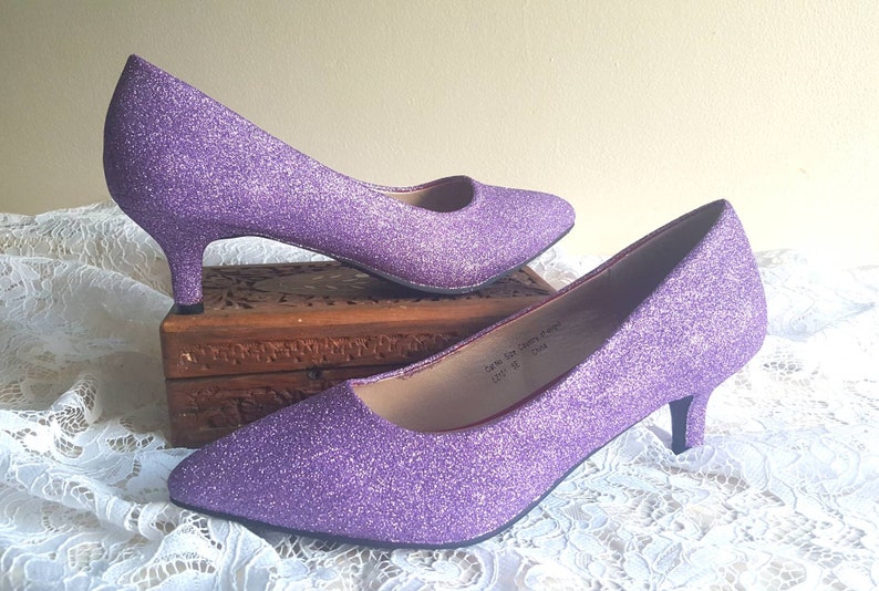 Purple shoes low heel wedding shoes low heel lilac wedding | Etsy