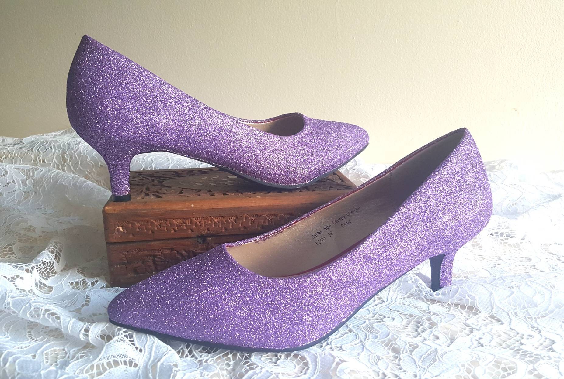 Purple Shoes Low Heel Wedding Shoes Low Heel Lilac Wedding Etsy UK