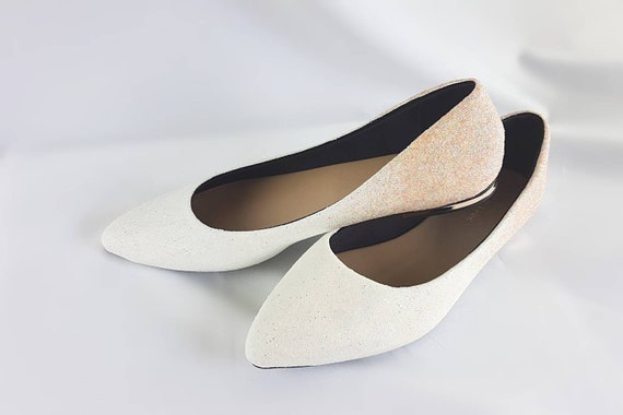 white glitter shoes wedding