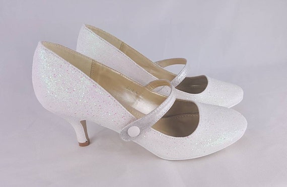 white mary jane wedding shoes