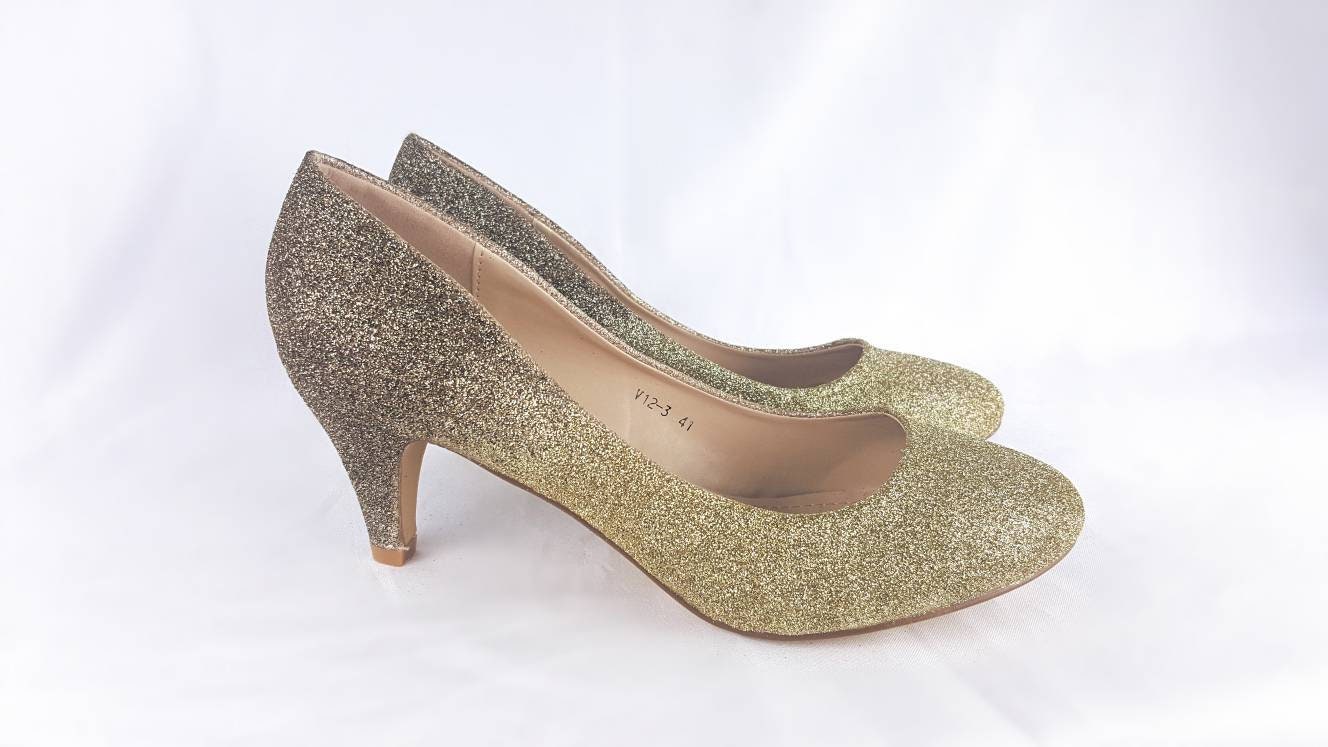 Gold Champagne Ombre Glitter Wedding Shoes Champagne Glitter | Etsy UK