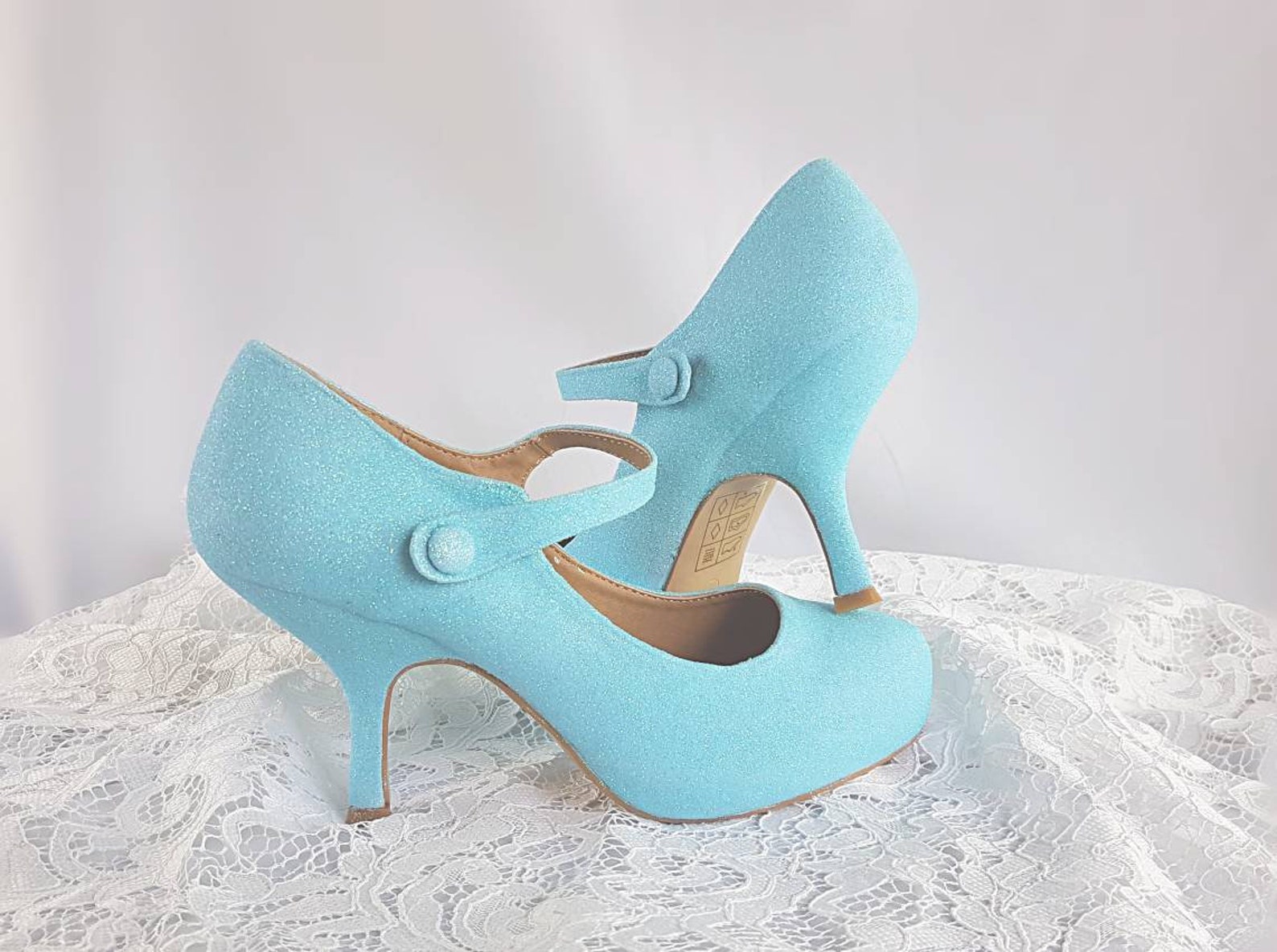 Mary Jane Wedding Shoes Kitten Heel Blue Mary Jane Wedding Etsy UK