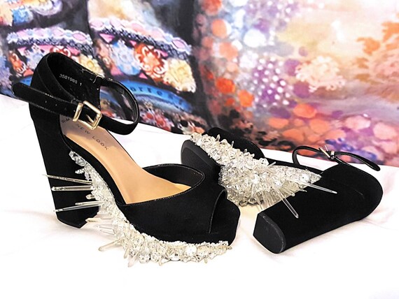 crystal platform shoes